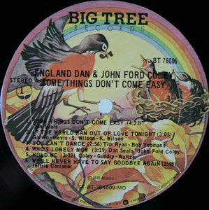 England Dan & John Ford Coley : Some Things Don't Come Easy (LP, Album, MO )