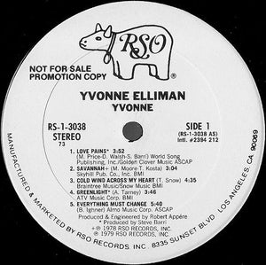Yvonne Elliman : Yvonne (LP, Album, Promo, Ter)
