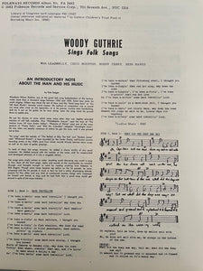 Woody Guthrie With Leadbelly, Cisco Houston, Sonny Terry And Bess Hawes : Sings Folk Songs (LP, Album, RE)