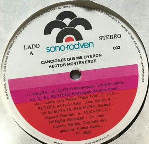 Héctor Monteverde : Canciones Que Me Oyeron (LP, Album, Gat)