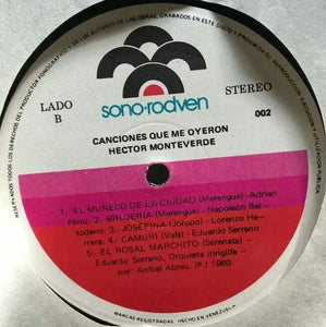 Héctor Monteverde : Canciones Que Me Oyeron (LP, Album, Gat)