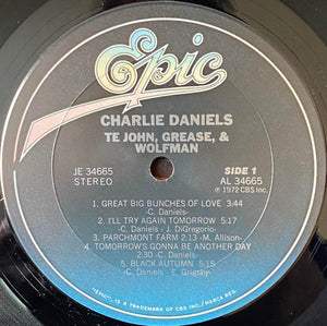 Charlie Daniels : Te John, Grease, & Wolfman (LP, Album, RE, Pit)