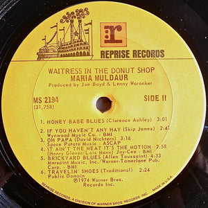 Maria Muldaur : Waitress In A Donut Shop (LP, Album)