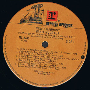 Maria Muldaur : Sweet Harmony (LP, Album, Ter)