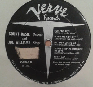 Count Basie / Joe Williams : Count Basie Swings--Joe Williams Sings (LP, Album, RE)