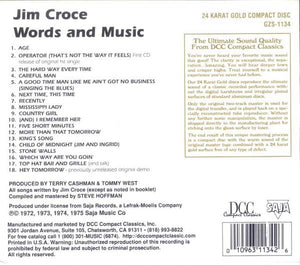 Jim Croce : Words And Music (CD, Comp, RM, 24k)