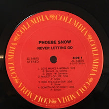 Laden Sie das Bild in den Galerie-Viewer, Phoebe Snow : Never Letting Go (LP, Album, Pit)
