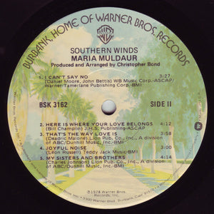 Maria Muldaur : Southern Winds (LP, Album, Win)