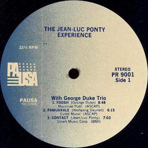 The Jean-Luc Ponty Experience* With The George Duke Trio* : The Jean-Luc Ponty Experience (LP, Album, RE)
