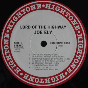 Joe Ely : Lord Of The Highway (LP, Album, Rai)