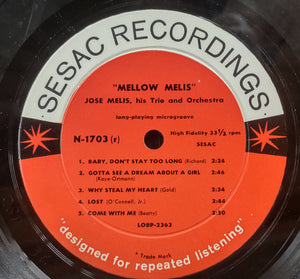 José Melis And His Orchestra : Mellow Melis (LP, Mono)