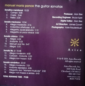 Jason Vieaux : Manuel Ponce - The Guitar Sonatas (CD, Album)