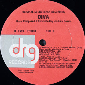 Vladimir Cosma : Diva (Original Soundtrack Recording) (LP, Album, Aud)