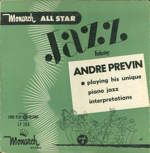 André Previn : Monarch All Star Jazz Volume 3 (10", Red)