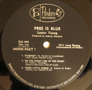 Lester Young : Pres Is Blue (LP, Mono)