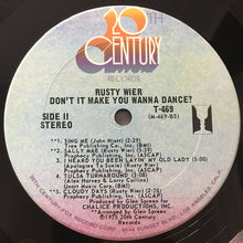 Laden Sie das Bild in den Galerie-Viewer, Rusty Wier : Don&#39;t It Make You Wanna Dance? (LP, Album, RE, Ter)
