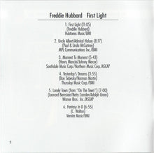 Load image into Gallery viewer, Freddie Hubbard : First Light (CD, Album, RE, RM)
