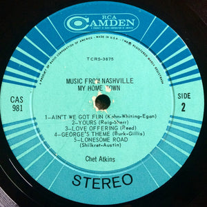 Chet Atkins : Music From Nashville My Home Town (LP, Album, Roc)