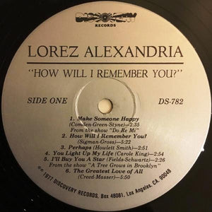 Lorez Alexandria : How Will I Remember You? (LP, Album)