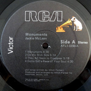 Jackie Mclean : Monuments (LP, Album)