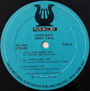 Sonny Criss : Crisscraft (LP, Album)