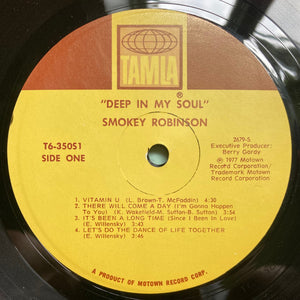 Smokey Robinson : Deep In My Soul (LP, Album)
