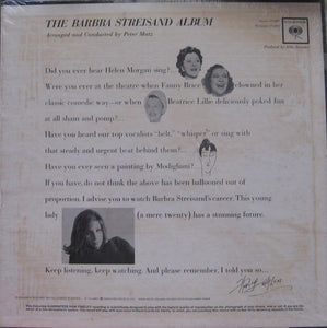 Barbra Streisand : The Barbra Streisand Album (LP, Album, Mono)