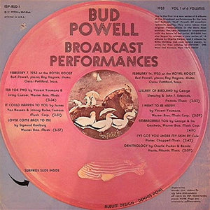 Bud Powell : Broadcast Performances 1953, Vol. 1 Of 6 Volumes (LP)