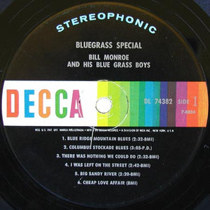 Bill Monroe And His Blue Grass Boys* : Bluegrass Special (LP, Album)