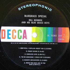 Bill Monroe And His Blue Grass Boys* : Bluegrass Special (LP, Album)