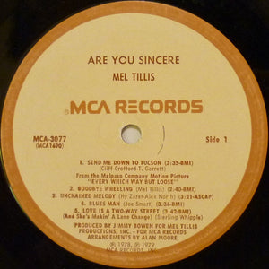 Mel Tillis : Are You Sincere (LP, Album, Pin)