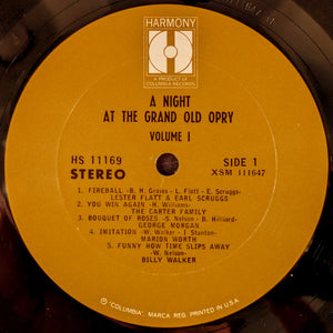 Various : A Night At The Grand Old Opry Volume 1 (LP, Album, Comp, RE, Bro)