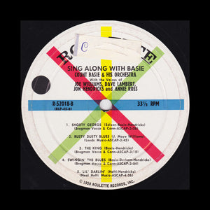Joe Williams, Dave Lambert (3), Jon Hendricks, Annie Ross Plus The Basie Band* : Sing Along With Basie (LP, Album, Mono)
