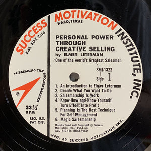 Elmer G. Leterman : Personal Power Through Creative Selling (LP)