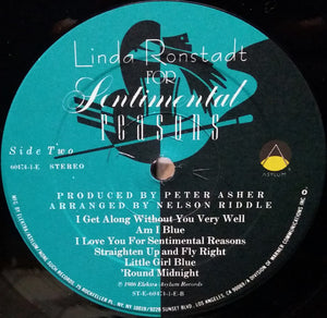 Linda Ronstadt With Nelson Riddle & His Orchestra* : For Sentimental Reasons (LP, Album, All)