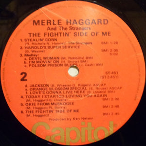 Merle Haggard With Bonnie Owens And The Strangers (5) : The Fightin' Side Of Me (LP, Album, RE, Los)