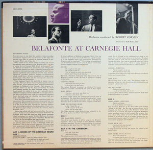 Harry Belafonte : Belafonte At Carnegie Hall (The Complete Concert) (2xLP, Album, Mono, RP, Ind)