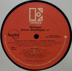Grover Washington, Jr. : Winelight (LP, Album, RE, Hal)