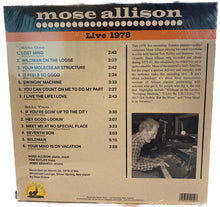 Load image into Gallery viewer, Mose Allison : Live 1978 (LP)
