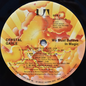 Crystal Gayle : We Must Believe In Magic (LP, Album, GRT)