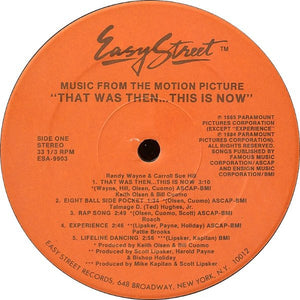 Various : Music From The Motion Picture "That Was Then... This Is Now" (LP, Album)