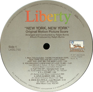 Various : New York, New York (Original Motion Picture Score) (2xLP, Album, RE)