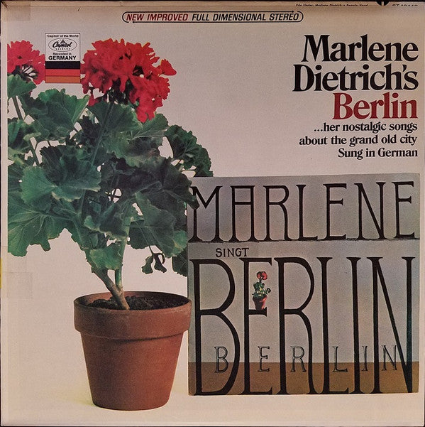 Marlene Dietrich : Marlene Dietrich's Berlin (Her Nostalgic Songs About The Grand Old City) (LP, Album, RP)