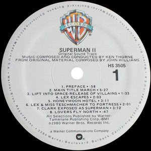 Ken Thorne : Superman II (Original Sound Track) (LP, Album, Etch)