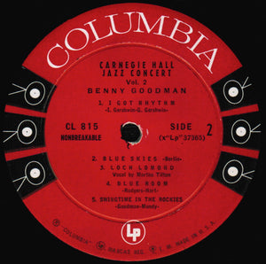 Benny Goodman : The Famous 1938 Carnegie Hall Jazz Concert - Vol. 2 (LP, Album, Mono, RE)