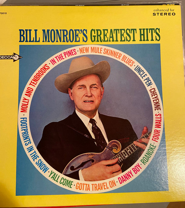 Bill Monroe : Bill Monroe's Greatest Hits (LP, Comp)