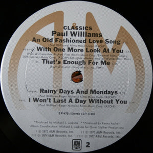 Paul Williams (2) : Classics (LP, Comp)
