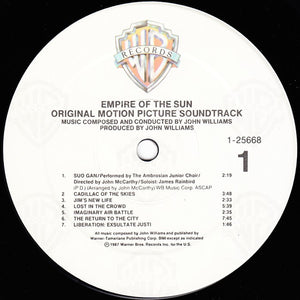 John Williams (4) : Empire Of The Sun (Original Motion Picture Soundtrack) (LP, Album, Spe)