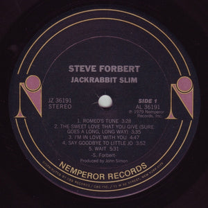 Steve Forbert : Jackrabbit Slim (LP, Album, Ter + 7", S/Sided, Promo)