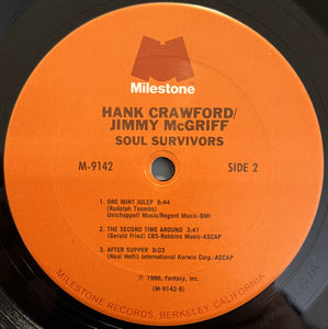 Hank Crawford / Jimmy McGriff : Soul Survivors (LP, Album, Car)